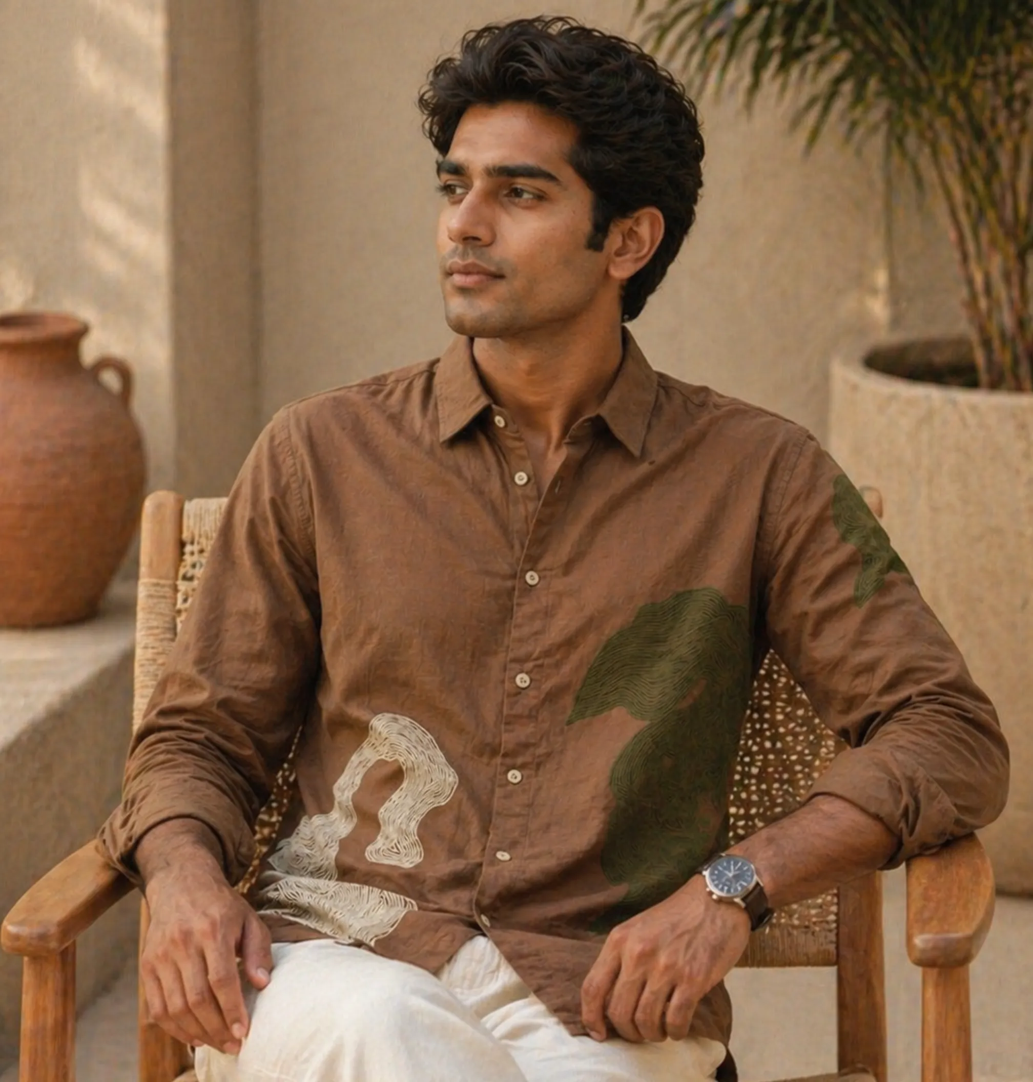 Organic Shapes Shirt · Brown