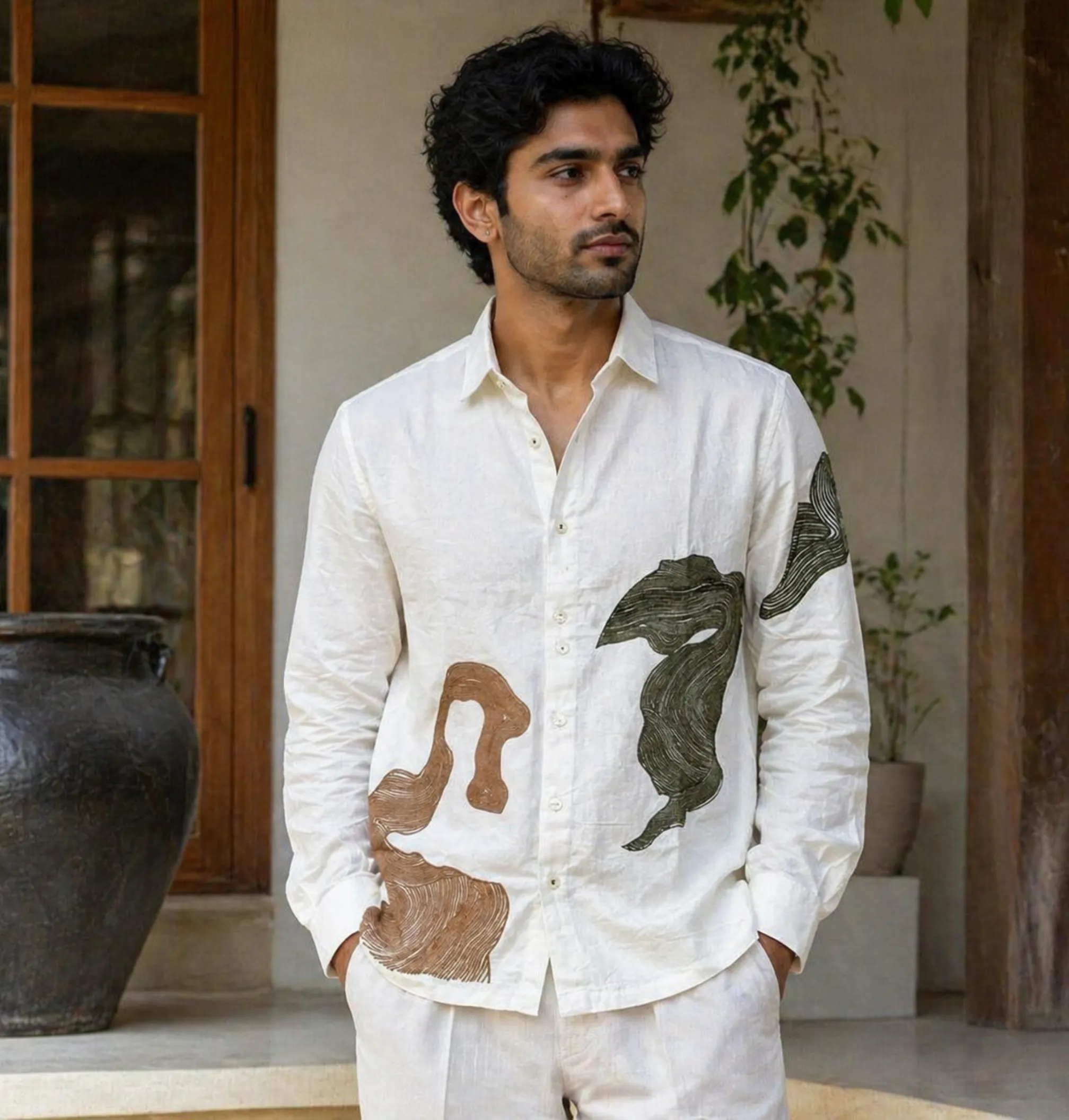 Organic Shapes Shirt · White