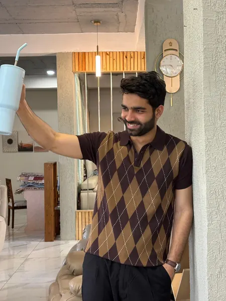 Adarsh Meel wearing the Argyle Polo