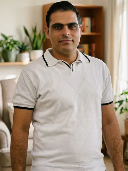 Amit Dhankhar wearing the Trim Knit Polo