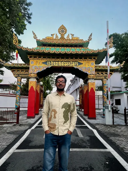 Aniket Khetan wearing the Organic Shapes Shirt