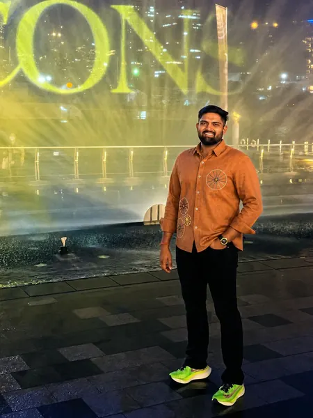 Deepak Choudhary wearing the Wheel Embroidered Shirt