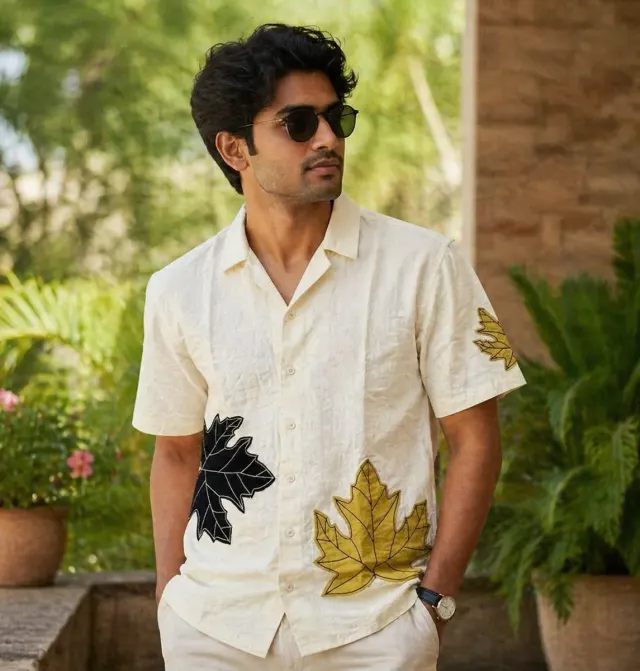 Linen Leaf Shirt · Cream