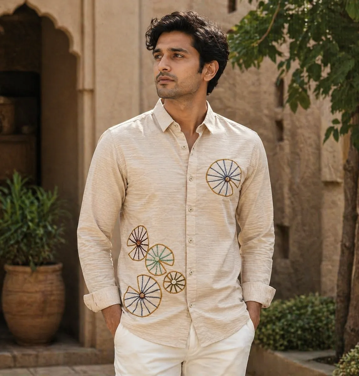 Wheel Embroidered Shirt