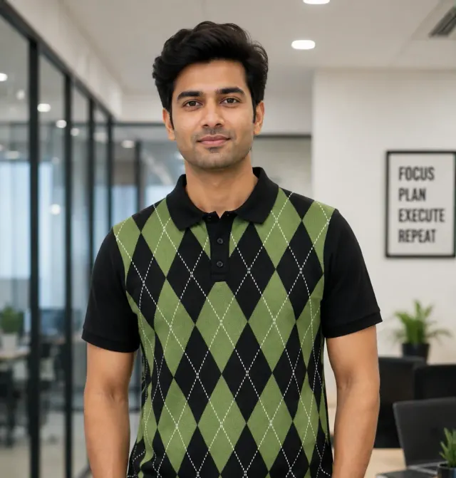Argyle Polo · Olive