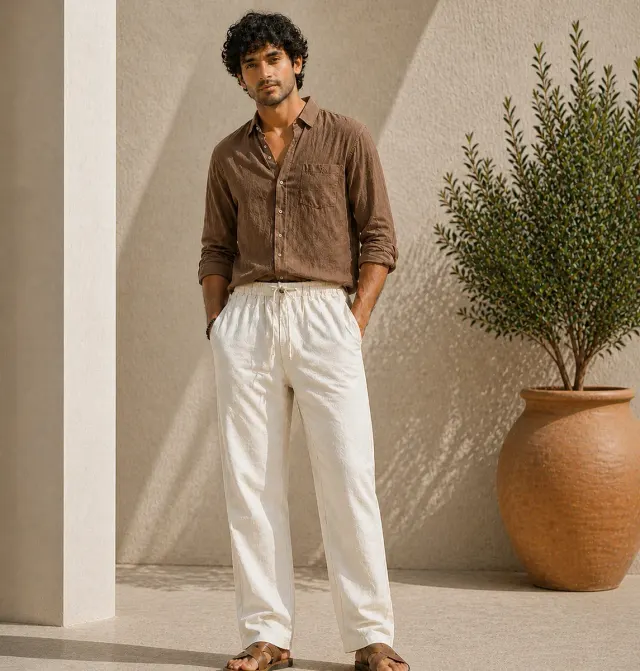 Drift Linen Trousers · White