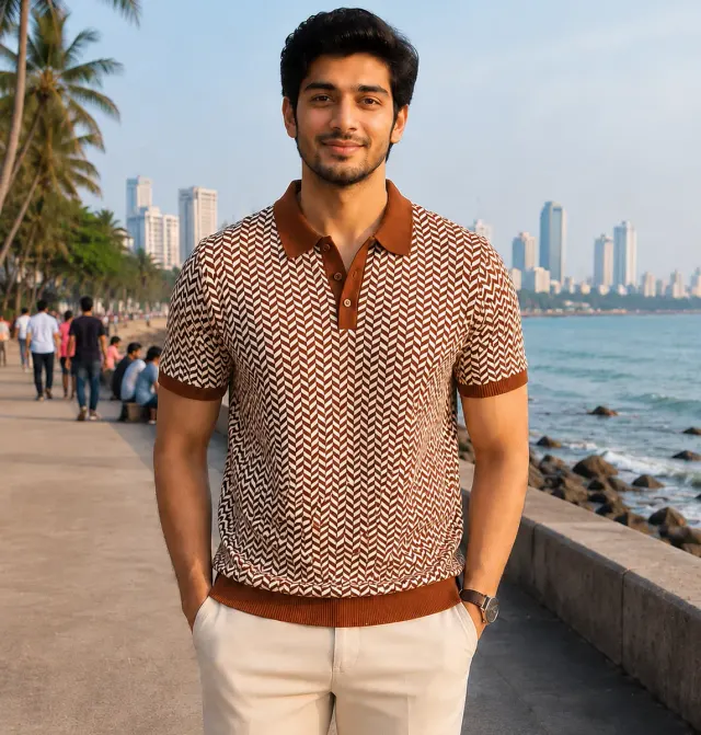 Herringbone Polo · Brown