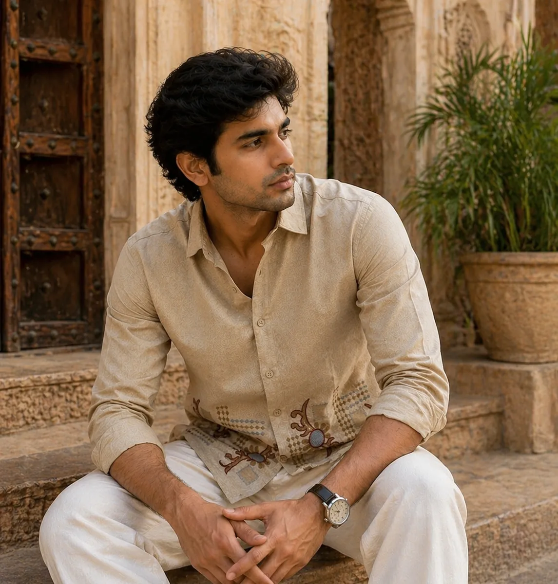 Khadi Floral Shirt
