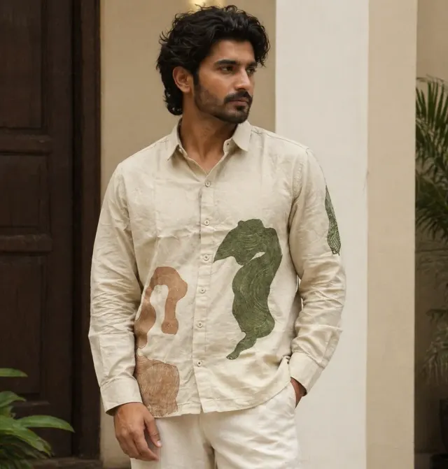 Organic Shapes Shirt · Cream